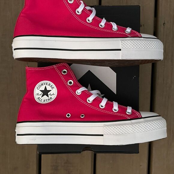 NEW Converse Womens Pink Chuck Taylor All Star Platform High Casual Sneaker Sz 9 - Picture 6 of 8